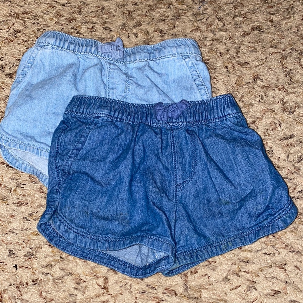 Light & dark wash pull on shorts